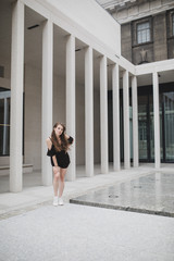 Girl doing things on street