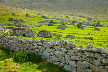 Pueblo de St. Kilda. Village Bay. Isla St. Kilda. Outer Hebrides. Scotland, UK