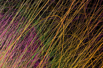 Radiative and glowing lines with gradient lines, 3d rendering.