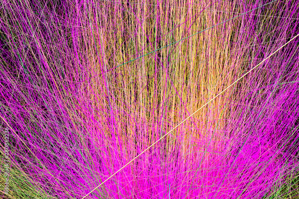 Poster radiative and glowing lines with gradient lines, 3d rendering.