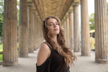 Girl doing things on street