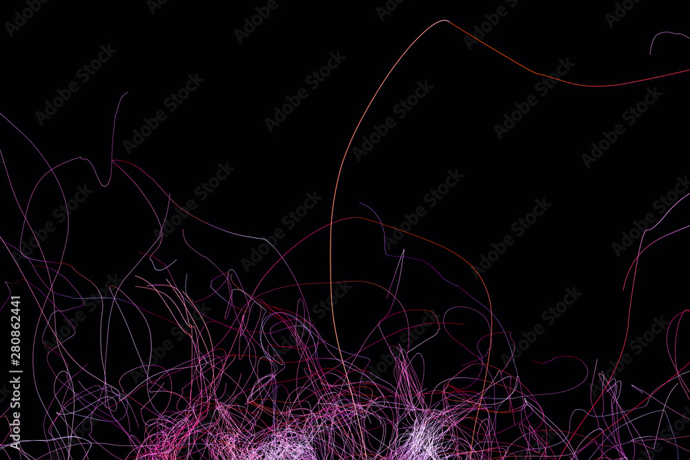 Aufkleber radiative and glowing lines with gradient lines, 3d rendering.