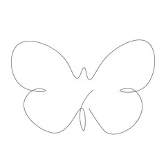 Butterfly one line drawing vector illustration
