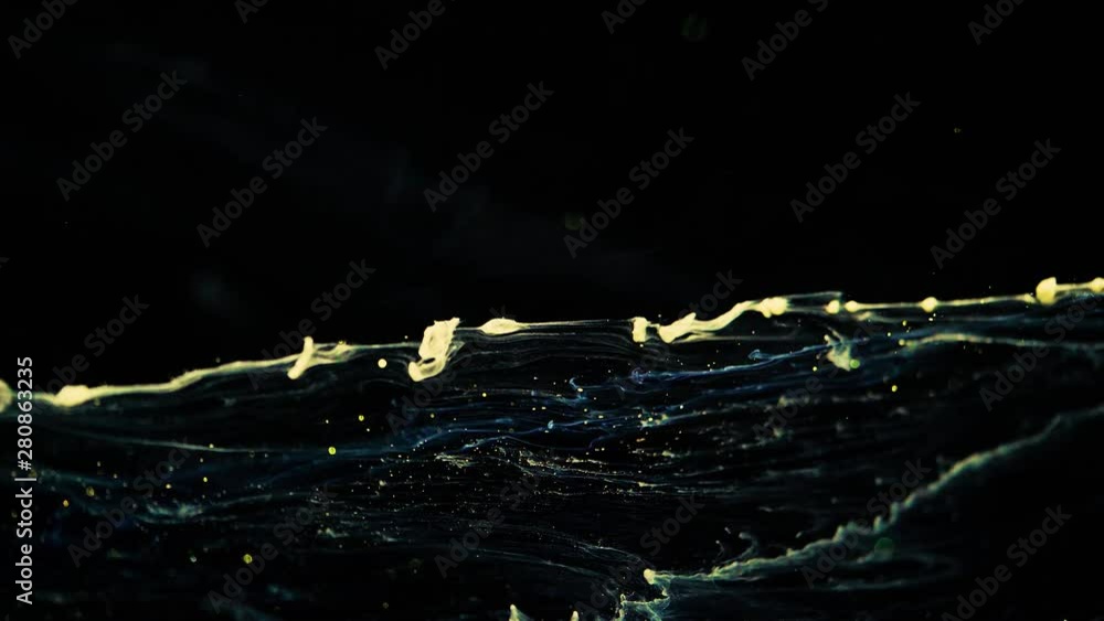 Wall mural abstract stardust smokey wave particles. nano dynamic flow with particles.