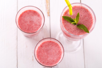 Healthy strawberry smoothie