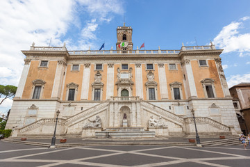 Fototapeta na wymiar Architectural detail in Piazza del Campidoglio, Rome, Italy, Europe
