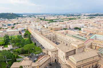 Fototapeta na wymiar Aerial view of the Vatican museums buildings in Vatican city, Rome, Italy