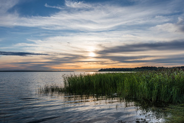 Sunset at the beach of the island Muhu; Saaremaa; Estonia