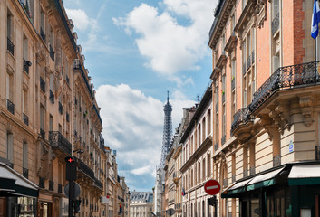 Fototapeta na wymiar eiffel tour and Paris street