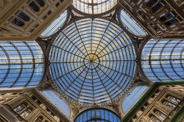 Obraz premium Naples, Italy - June, 2018: Shopping gallery - Galleria Umberto I in Naples, Italy