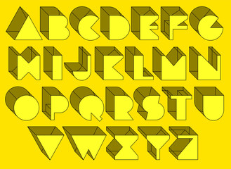 3d vector font. Geometric type