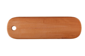 Kitchen, cutting, wooden board handmade on a white background.