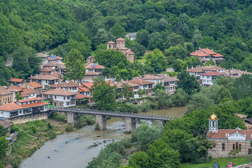 The old town of Veliko Tarnovo, City of the Tsars, on the Yantra River, Bulgaria. It was the capital of the Second Bulgarian Kingdom