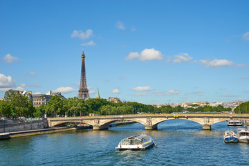 Paris - "Pont des Invalides" with Eiffel Tower in the Background