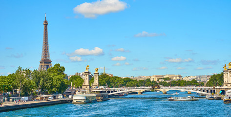 Paris - Pont Alexandre III mit Eiffelturm im Hintergrund