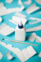 Geometric paper craft. 3d polygonal model, triangulation do it yourself design art. Decrowcraft,...