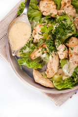 Fresh vegetable and chicken salad