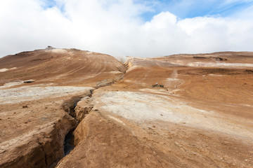 Fototapeta na wymiar Hverir mud pools day view, Iceland landmark
