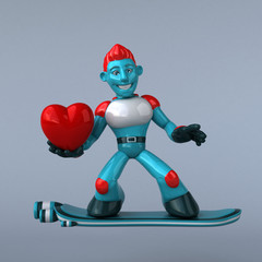Red Robot - 3D Illustration