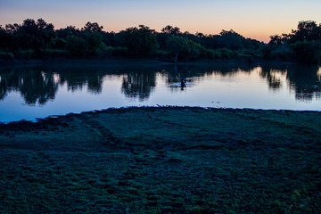 Sonnenuntergang am Luangwa River Camp