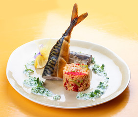 Smoked mackerel with couscous