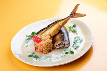 Smoked mackerel with couscous