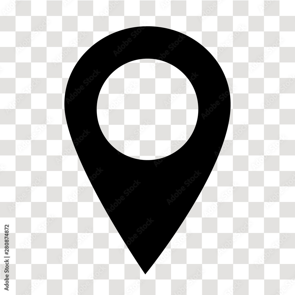 Poster location pin icon on transparent. map marker sign. flat style. map point symbol. map pointer symbol.