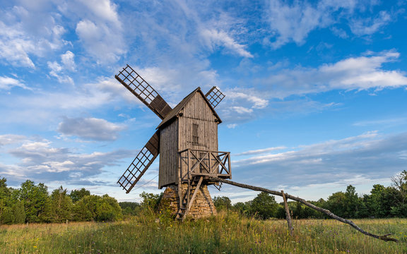 Windmill on the island Muhu in the Baltic Sea; Estonia