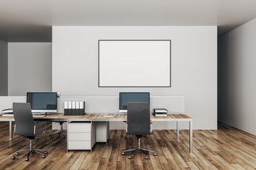 Modern office with empty poster