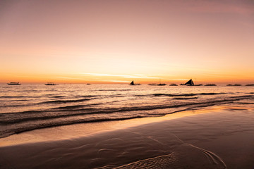 Obraz premium twilight, boracay sunset