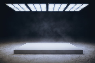 Grey interior with copyspace
