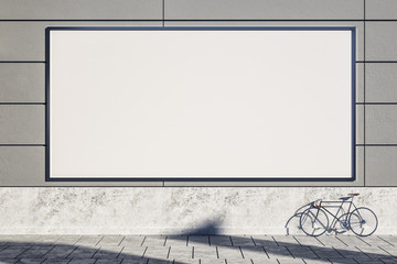 Empty concrete wall with billboard - obrazy, fototapety, plakaty
