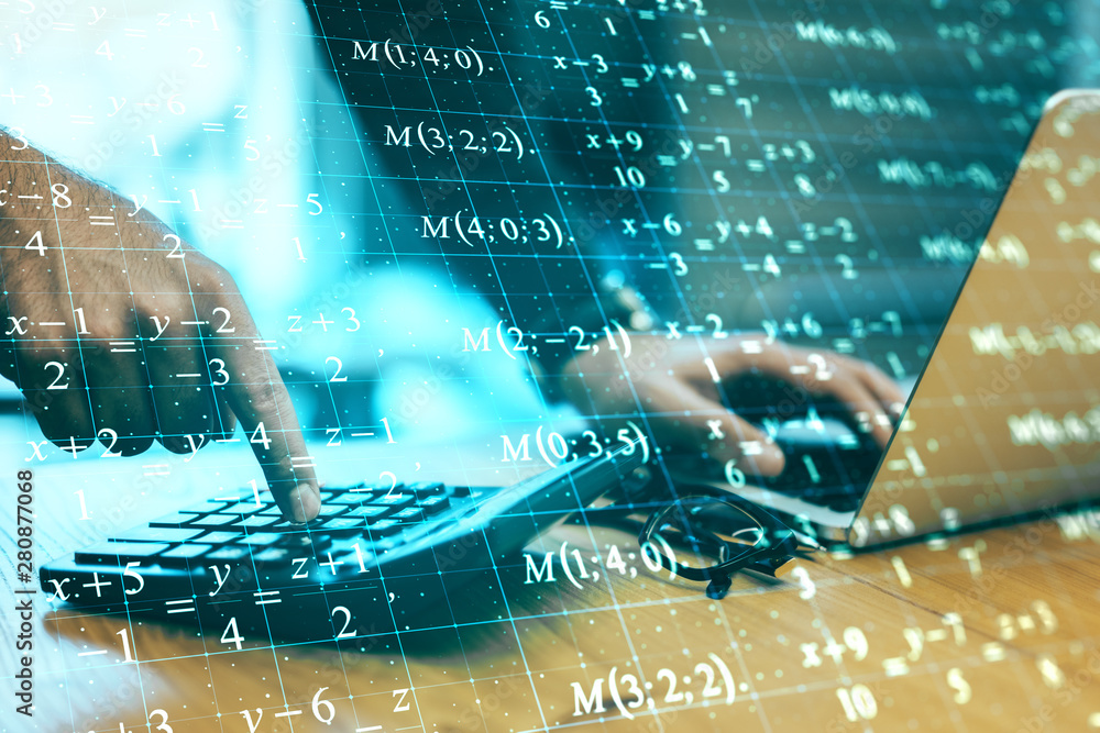 Poster computing and fintech concept
