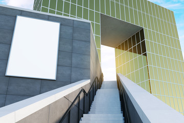 Fototapeta premium Abstract concrete exterior with poster