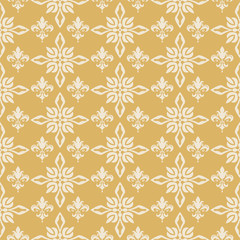 Gold seamless floral pattern