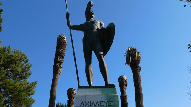 Statue of Achilles in Achilleion palace on the island of Corfu, Greece