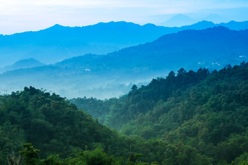 Layers of  the hills in Nanggung District, Bogor, West Java