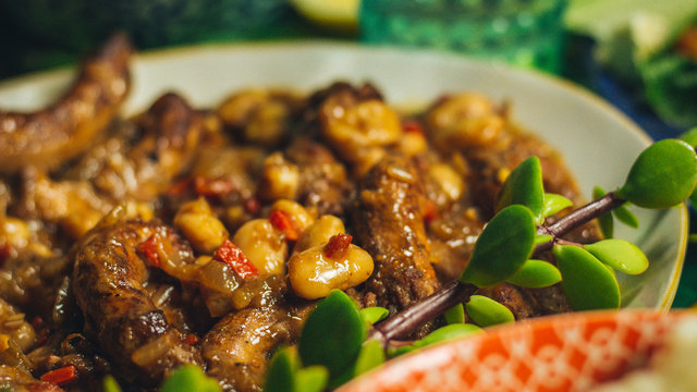 Chicken and Butter Bean Dish with Garnish
