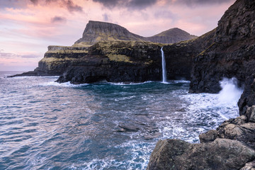 Sunrise at Gasadalur - Faroe Islands - WInter