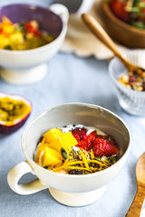 Greek yogurt with Mango,Granola and Chia seed