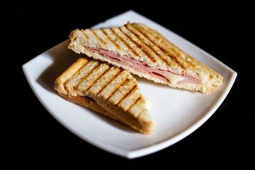 Toast with ham and cheese