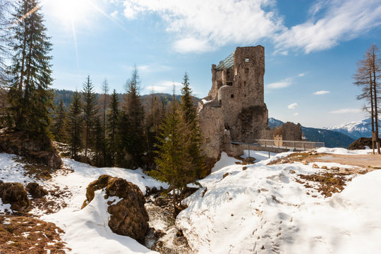 The castle of  Andraz in Dolomites