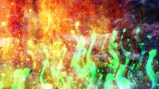 Incredible Wavy Bendy Light Pillars on Multicolored Dusty Backdrop - 4K Seamless Loop Motion Background Animation
