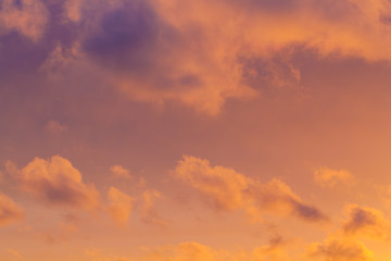 Beautiful sunset sky with clouds