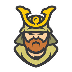 Japan Samurai warrior Vector Cartoon illustration.