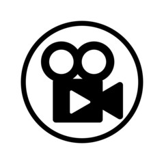 Video Camera vector icon. Movie Camera illustration logo. Play symbol.