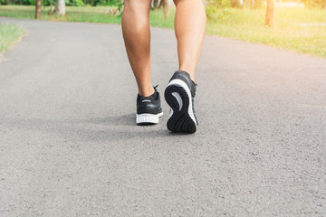 A man running at the morning for jogging, exercising and healthy lifestyle concept.