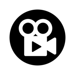 Video Camera vector icon. Movie Camera illustration logo. Play symbol.