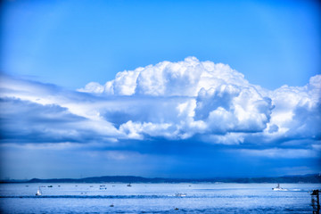 Landscape with clouds seen from Yokosuka, Japan.