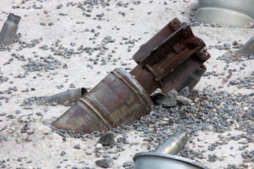 war bomb in the ground closeup, hostilities concept